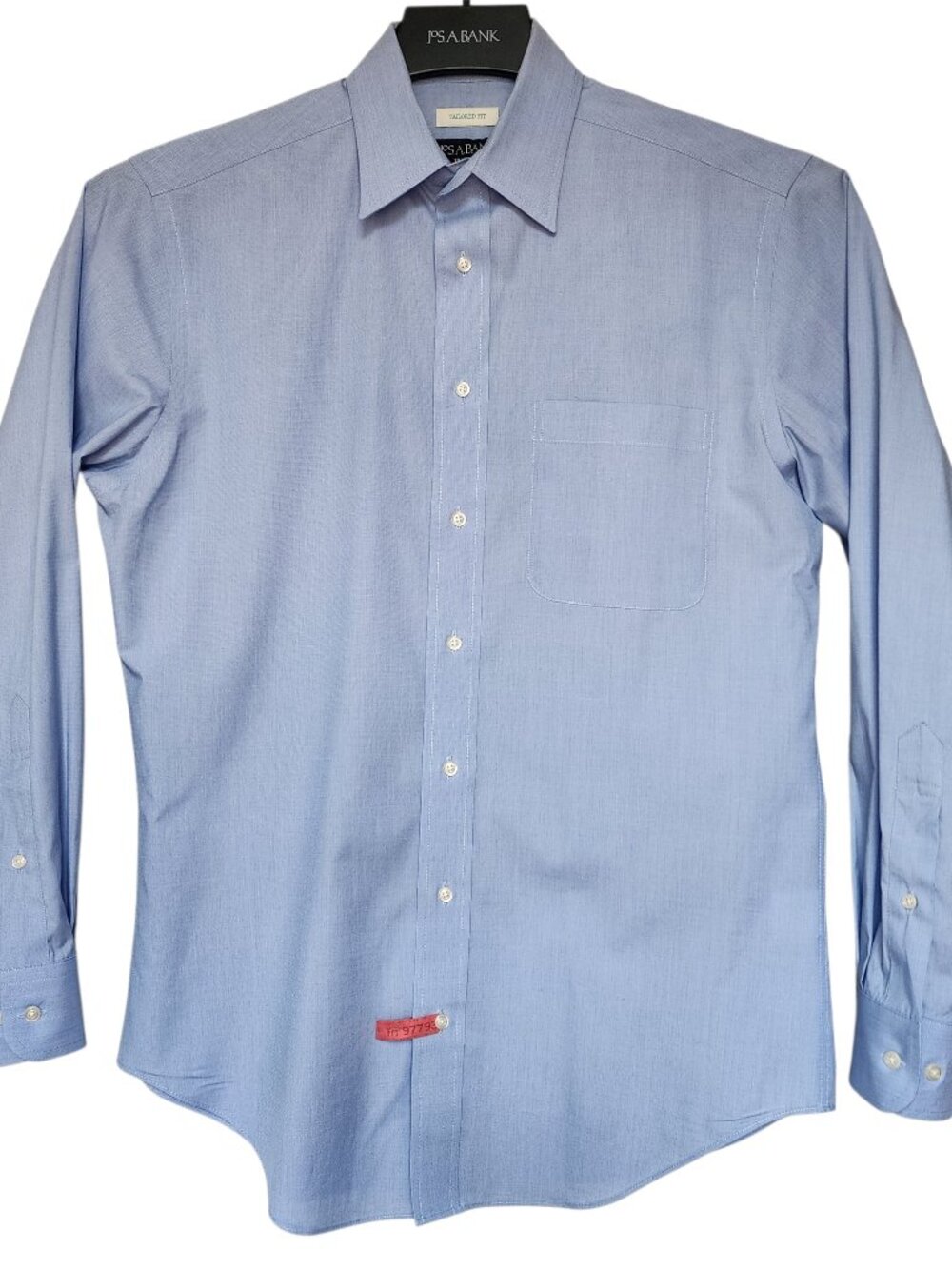 15 32/33 Blue Shirt Jos A Bank Traveler Tailored Cotton Mens Light Size Non Iron